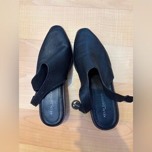 Kelsi Dagger Black Leather Mules